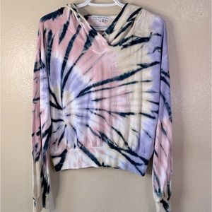 Young Fabulous & Broke Tie Dye Crop Hoodie Size M